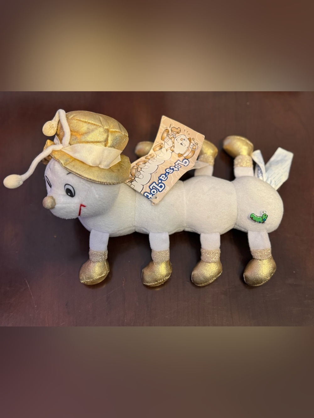 90s Lotsa lotsa leggggggs Plush Caterpillar Gold White Commonwealth Original Tag